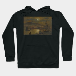 Whitby from Scotch Head, Moonlight on the Esk by John Atkinson Grimshaw Hoodie